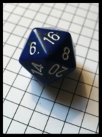 Dice : Dice - 20D - Deep Blue with a Few Yellow Speckles and White Numerals